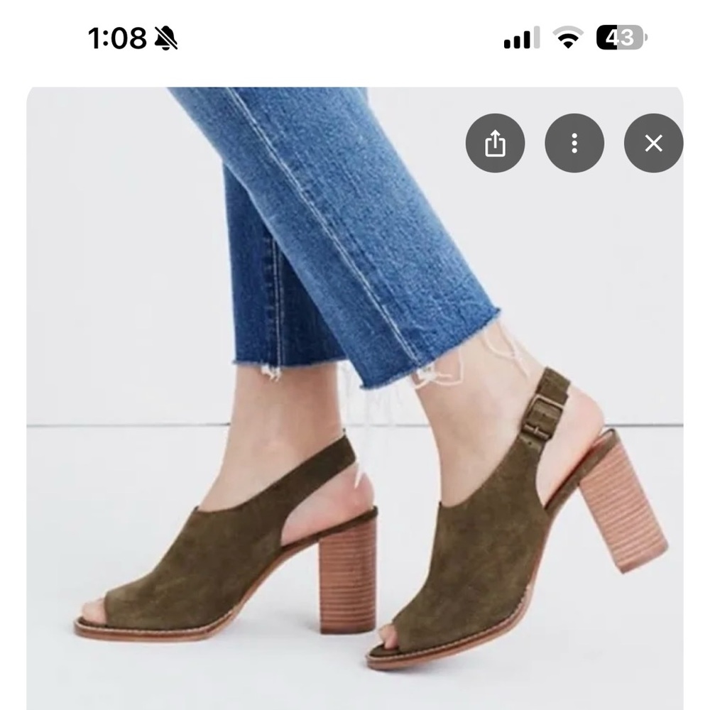 Olive Green Block Heel Sandals